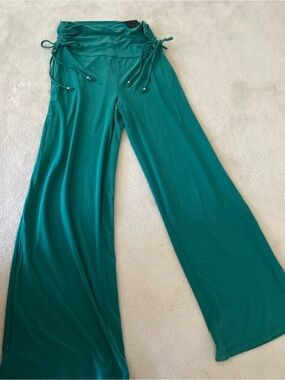 WHBM Wide Leg Teal Lounge Pants with Drawstring Waist NWT